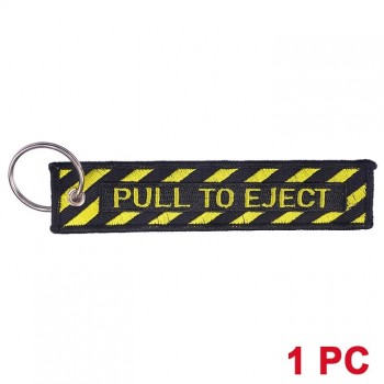 Aviation Gifts Keychain Pull To Eject Embroidered Key Chain Fashion Car Key Chains Embroidery Key Chain Key Fob OEM Car Keychain