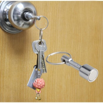2Pcs NEW Super-Strong Neodymium Pocket Chain Split Ring Keyrings Magnet Holder Hot Sale @M23
