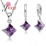 JEMMIN Luxury Romantic Necklace Earrings Jewelry Sets Pendant 925 Sterling Silver CZ Women Wedding Dance Party Jewelry