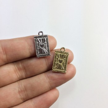 Eruifa 20pcs10*16mm Nice Zinc Alloy Rectangle Coin necklace,earring bracelet jewelry DIY handmade 2 colors