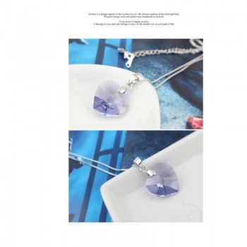 Jemmin One Set  Austrian Crystal 925 Sterling Silver Jewelry Heart Pendant Necklaces Lever Back Earrings Woman Accessories Gift
