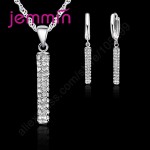 Jemmin Magic Female 925 Sterling Silver Long Chain Pendant Necklace Earrings Jewelry Sets 925 Sterling Silver For Girls Gift