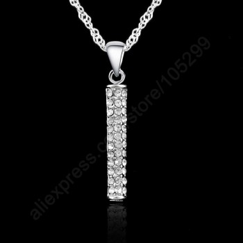 Jemmin Magic Female 925 Sterling Silver Long Chain Pendant Necklace Earrings Jewelry Sets 925 Sterling Silver For Girls Gift