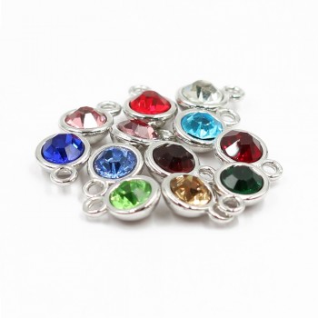 12pcs/Lot Colors Birthstone Charms Floating Hang Charms pendant Fit For Necklace HC460
