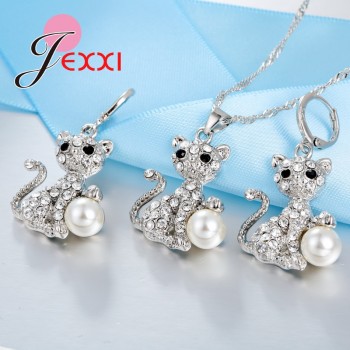 Jemmin  Fashion Wedding Bridal Jewelry Set Cubic Zirconia Crystal 925 Sterling Silver Pendant Necklace Earrings Jewelry Set