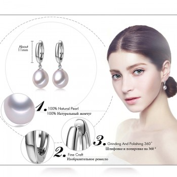 Pearl Jewelry,Pearl Pendant Necklace Freshwater Earrings 925 Sterling Silver CLASSIC jewelry sets charm retro earrings for women