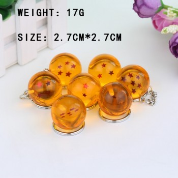 Hot Anime Dragon Ball Z Keychains Orange Pvc 1-7stars Goku Dragonball Key Chains Plastic Pendant Llavero Chaveiro Gift For Fans