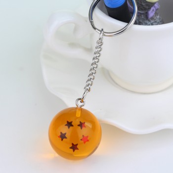 Hot Anime Dragon Ball Z Keychains Orange Pvc 1-7stars Goku Dragonball Key Chains Plastic Pendant Llavero Chaveiro Gift For Fans