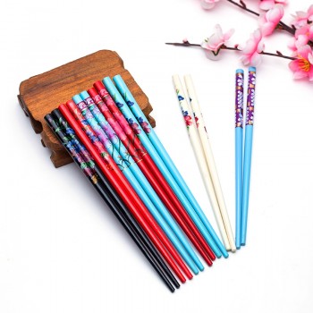 2Pcs/Set Handmade Hair stick Vintage Painting hairpin Colorful Natural wood for women Japanese hairpin Wood Chinese hair stick
