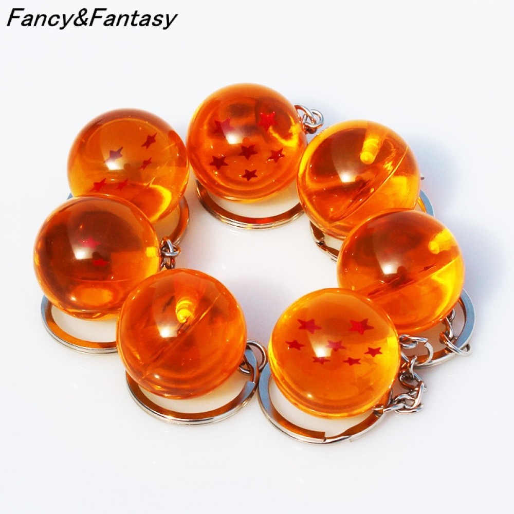 Fancyamp;Fantasy Anime Goku Dragon Ball Super  Keychain 3D 1-7 Stars Cosplay Crystal Ball Key chain Collection Toy Gift key Ring