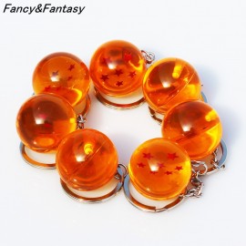 Fancyamp;Fantasy Anime Goku Dragon Ball Super  Keychain 3D 1-7 Stars Cosplay Crystal Ball Key chain Collection Toy Gift key Ring