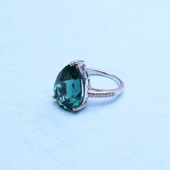 GEMS BALLET Luxury Russian Nano Emerald Ring Earrings Jewelry Set 925 Sterling Silver Engagement Fine Jewelry For Women