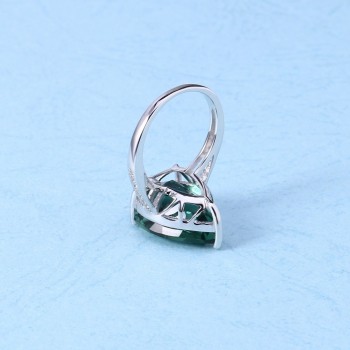 GEMS BALLET Luxury Russian Nano Emerald Ring Earrings Jewelry Set 925 Sterling Silver Engagement Fine Jewelry For Women