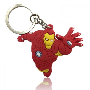 1pcs Cartoon Figure Marvel Avenger Key Chain PVC Anime Hulk Batman Key Ring Kid Toy Pendant Super Hero Keychain Holder Xmas Gift
