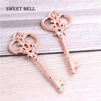 Sweet Bell 10 Pcs/lot 32*84mm Seven Color Metal Alloy Lovely Large Crown Key Charms Vintage Jewelry Keys Charms  D0182-3