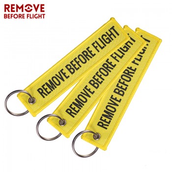 Remove Before Flight Key Chain Red Keychain Woven Letter Keyring Jewelry Aviation Tags OEM Key Chains Safety Tag 3 PCS/LOT