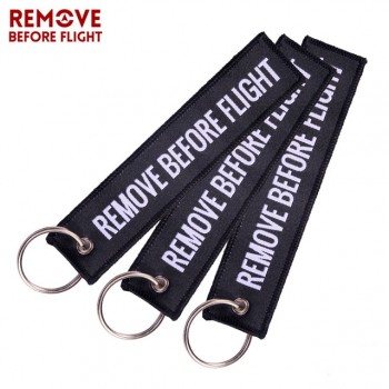 Remove Before Flight Key Chain Red Keychain Woven Letter Keyring Jewelry Aviation Tags OEM Key Chains Safety Tag 3 PCS/LOT