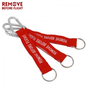 Remove Before Flight Key Chain Red Keychain Woven Letter Keyring Jewelry Aviation Tags OEM Key Chains Safety Tag 3 PCS/LOT