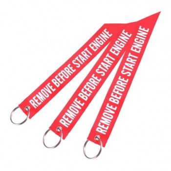 Remove Before Flight Key Chain Red Keychain Woven Letter Keyring Jewelry Aviation Tags OEM Key Chains Safety Tag 3 PCS/LOT