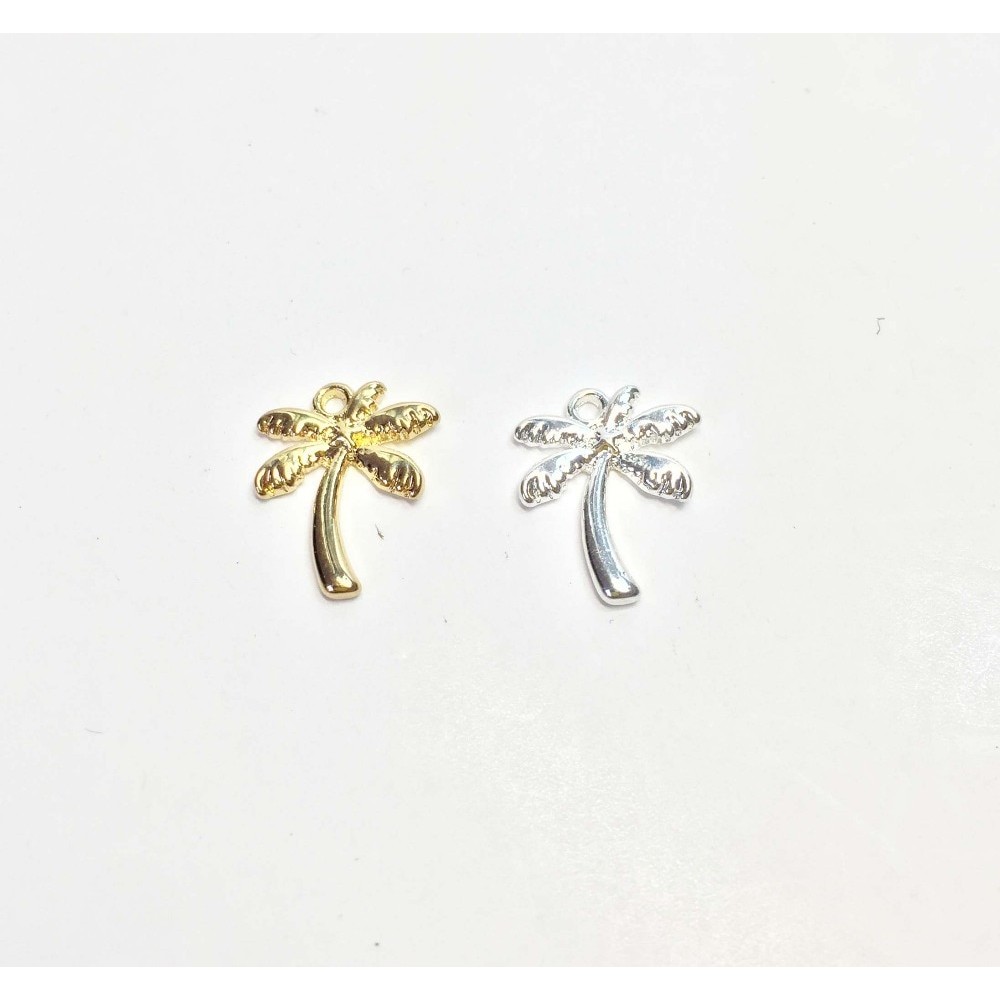 Eruifa Hot Wholesales 15*12mm Nice Coco Nut tree Palm 20pcs per bag Zinc alloy DIY Charms Pendant  Jewelry handmade DIY 2 Colors