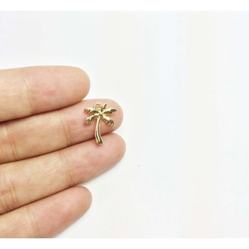 Eruifa Hot Wholesales 15*12mm Nice Coco Nut tree Palm 20pcs per bag Zinc alloy DIY Charms Pendant  Jewelry handmade DIY 2 Colors