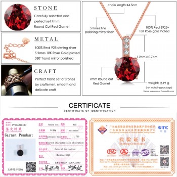 LAMOON 2017 New 100% Real Natural Red Garnet 925-Sterling-Silver Jewelry Sets 3PCS S925 Fine Jewellery for Women Party V014-4