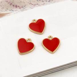 10pcs Small Love Enamel Heart Charms Bracelet Findings Women Girl Handmade Pendant Necklace Dangle Earring Cute Jewelry Gift C74
