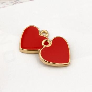 10pcs Small Love Enamel Heart Charms Bracelet Findings Women Girl Handmade Pendant Necklace Dangle Earring Cute Jewelry Gift C74