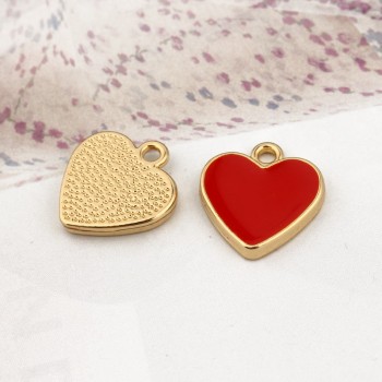 10pcs Small Love Enamel Heart Charms Bracelet Findings Women Girl Handmade Pendant Necklace Dangle Earring Cute Jewelry Gift C74