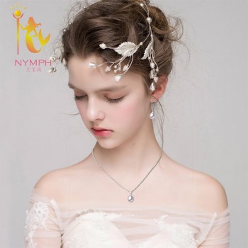 [NYMPH]Natural Pearl Jewelry Sets 925 Sterling Silver Pendant Earrings Real Fresh Water Jewelry With Box Wedding Party [SET53]