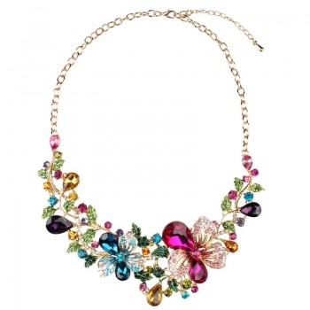 Fashion High Quality Crystal Necklace Exaggerated Design Charm Women Dance Party Earrings Jewelry Fine Gifts Jewelry Sets