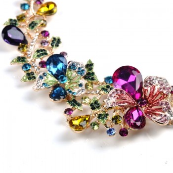 Fashion High Quality Crystal Necklace Exaggerated Design Charm Women Dance Party Earrings Jewelry Fine Gifts Jewelry Sets