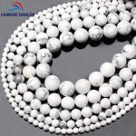 CAMDOE DANLEN Natural Gem Stone White Howlite Turquoises Beads 4 6 8 10 12 14MM Bracelet Fit Diy Charm Beads For Jewelry Making