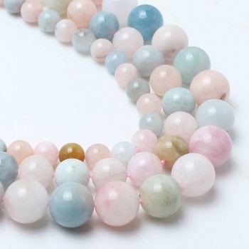 Natural morganite Stone Round Loose Beads For Jewelry Making 15inches/strand 6/8/10mm Beads Making Bracelet Diy Jewelry