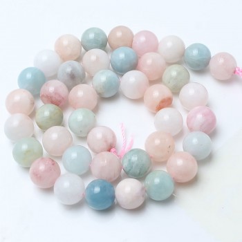 Natural morganite Stone Round Loose Beads For Jewelry Making 15inches/strand 6/8/10mm Beads Making Bracelet Diy Jewelry