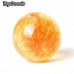 TopGoods Natural Gemstone Beads Orange Jasper Loose Rosary Stone Beads 6/8/10mm 15 Jade Stone Quartz Gem For Bracelet Making