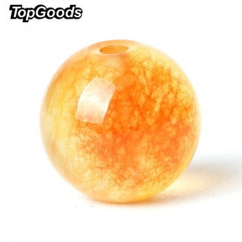 TopGoods Natural Gemstone Beads Orange Jasper Loose Rosary Stone Beads 6/8/10mm 15 Jade Stone Quartz Gem For Bracelet Making