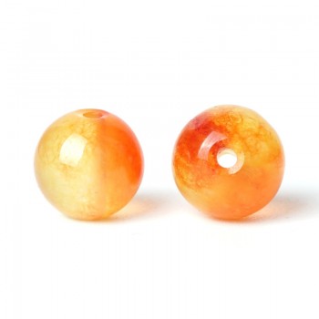 TopGoods Natural Gemstone Beads Orange Jasper Loose Rosary Stone Beads 6/8/10mm 15 Jade Stone Quartz Gem For Bracelet Making