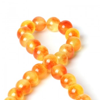 TopGoods Natural Gemstone Beads Orange Jasper Loose Rosary Stone Beads 6/8/10mm 15 Jade Stone Quartz Gem For Bracelet Making