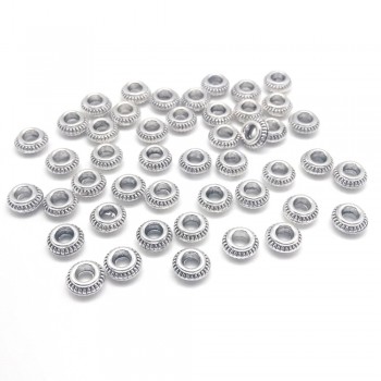 50pcs Circular Flat Beads Zinc Alloy Metal Spacer Beads For DIY Bracelet Necklace Jewelry Findings Making 7x3mm
