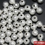 (50Pcs=1Lot !) Free Shipping Silver Plated Brass Stardust Round Beads 6 8 10 MM Pick Size For Jewelry Making No.BB2