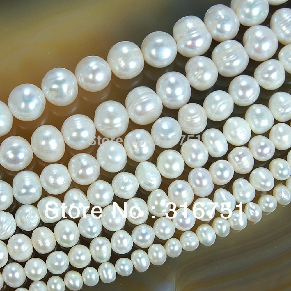Hot Sale Natural Freshwater White Pearl Round Beads 15 4mm 6mm 8mm 9mm 10mm 11mm Free Shipping -F00070