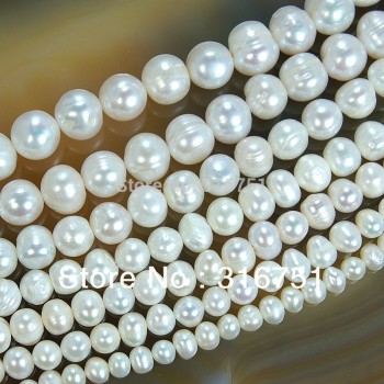 Hot Sale Natural Freshwater White Pearl Round Beads 15 4mm 6mm 8mm 9mm 10mm 11mm Free Shipping -F00070