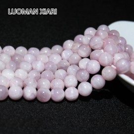 Fine  Round Natural Kunzite Purple Stone Beads For Jewelry Making DIY Bracelet Necklace Anklet Material 6/8/10/12 mm Strand 15