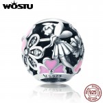 WOSTU 2018 New 925 Sterling Silver Poetic Blooms Clip Beads Fit Original Charm Bracelet Fashion DIY Jewelry Making