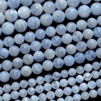 Free shipping natural Brazil 6mm amp; 8mm amp; 10mm blue chalcedony round loose beads wholesale for jewelry making DIY design