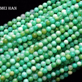 Free shipping (1 strand/set/12g) 4.7-5.5mm natural A++ grade Chrysoprase smooth round unique gemstone beads for jewelry making