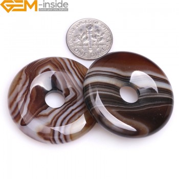 40mm 35mm 30mm Donuts Rings Coffe Brown Natural Onyx Sardonyx Agate Stone Beads For Jewelry Making Strand 15 Inch