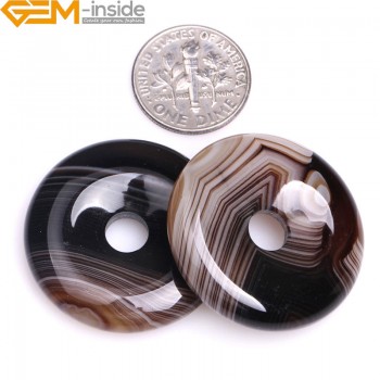 40mm 35mm 30mm Donuts Rings Coffe Brown Natural Onyx Sardonyx Agate Stone Beads For Jewelry Making Strand 15 Inch