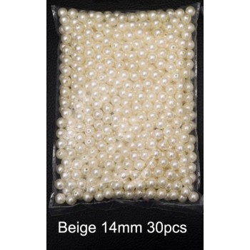 Pick Size 6-16mm ABS Pearls Imitation Pearl Beads White Beige Color Round Loose Beads for Bracelet DIY Jewelry Findings